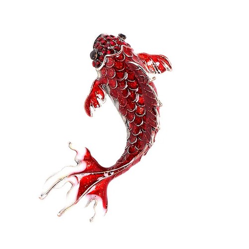 Vintage enamel goldfish brooch - enamel,