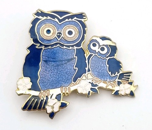 Vintage enamel owl - owl, 2