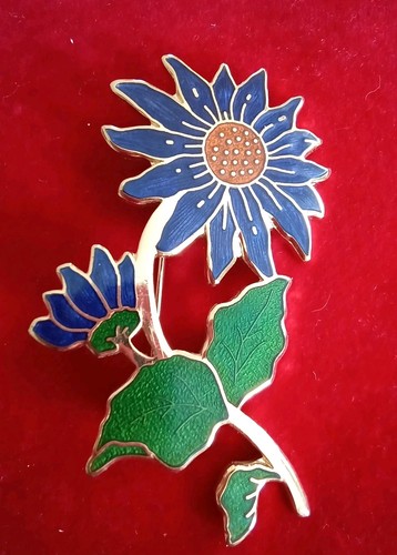 Enamel cloisonne green - enamel, blue