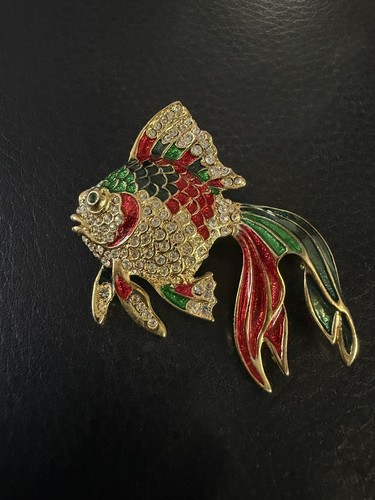 Vintage gold tone colorful