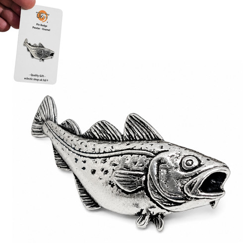 Cod fish pin badge english - fish,