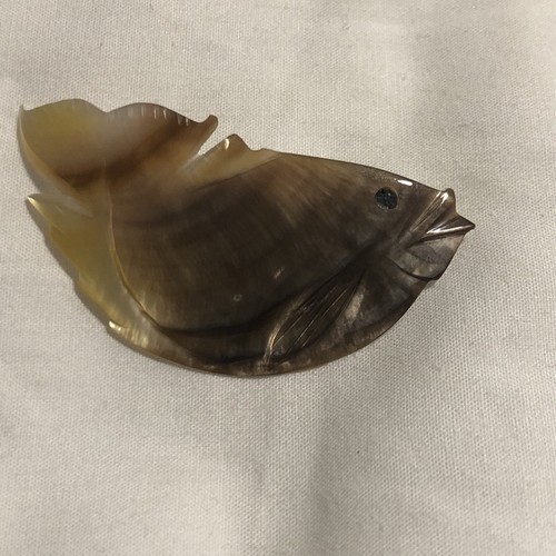 Vintage fish brooch natural - brooch,