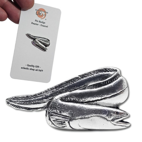 Eel fish pin - eel, badge