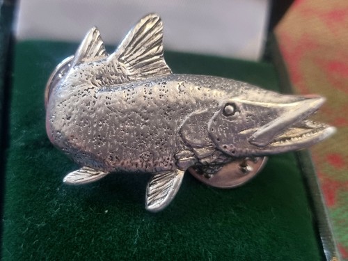 Turning pike fish - fish, pewter