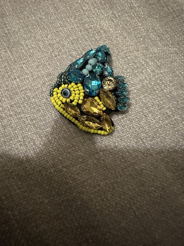 Beautiful beaded fish brooch