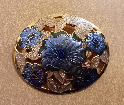 Vintage fish fine enamels blue - fine,