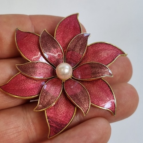 Vintage brass and enamel - brass,