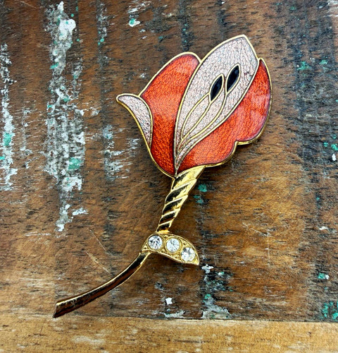 Vintage signed fish enamel - vintage,