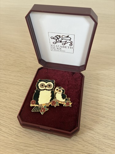 Vintage owl duo - vintage, pin