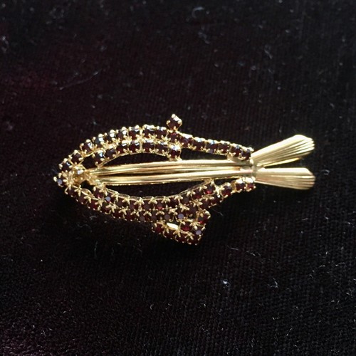 Gold plated garnet figural - plated,
