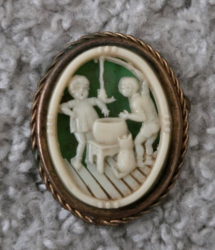 Vintage oval french - vintage, celluloid