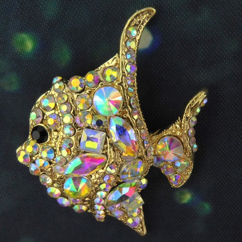 Fish brooch sparkly aurora - fish,