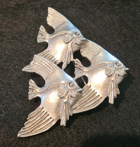 Silver tone art deco - deco, tropical