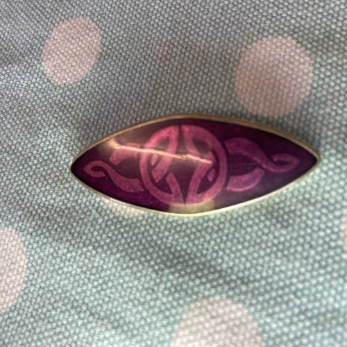 Enamel celtic pattern brooch - enamel,