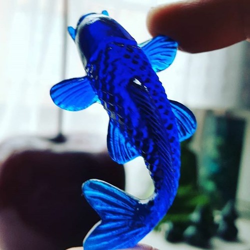 Unique sapphire koi brooch - unique,