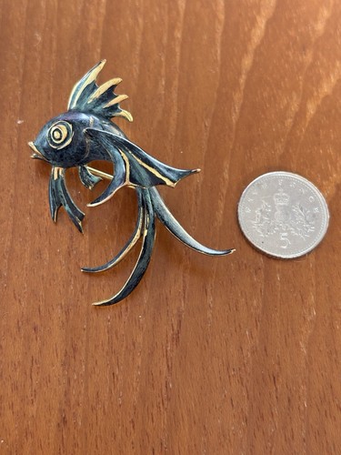 Vintage fish brooch - vintage, with