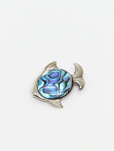 Abalone fish brooch - abalone,