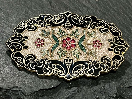Vintage cloisonné enamel gold
