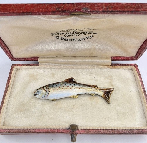 Antique victorian enamel - victorian, trout