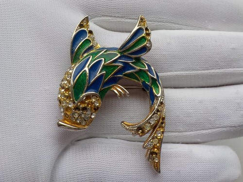 Fish brooch colourful - , see