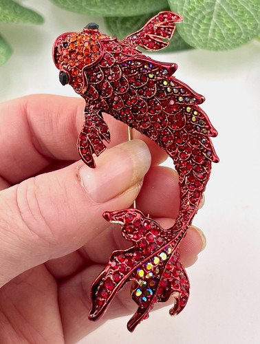Red crystal rhinestone - red, koi