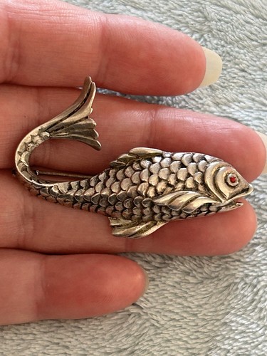 Retro fish brooch - fish,