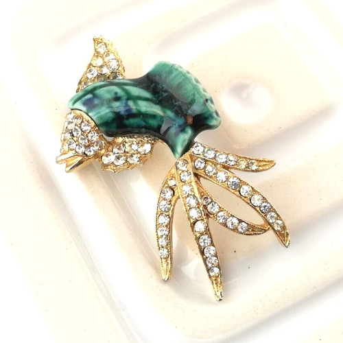 Vintage goldfish brooch - goldfish,