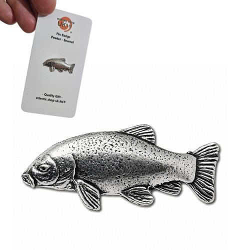 Tench fish pin - fish, pewter