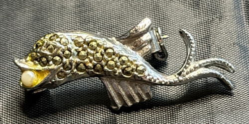 Vintage small marcasite faux - vintage, &