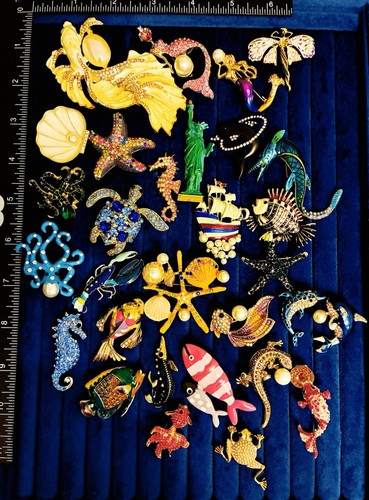 30pc ocean sea life brooch - ocean,