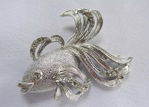 Vintage fish brooch - brooch, 1980s