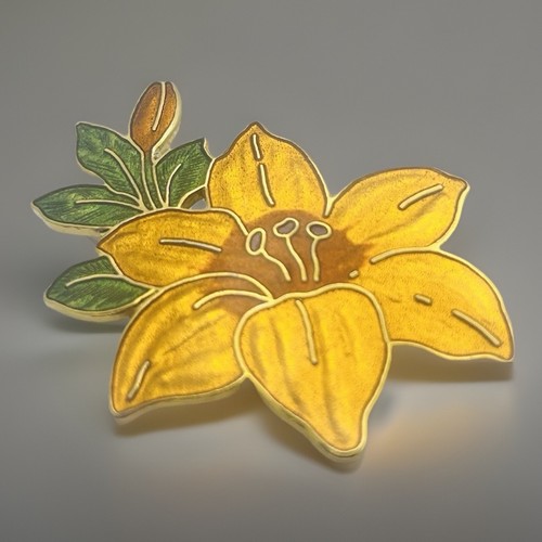 Vintage enamel daffodil brooch - vintage,