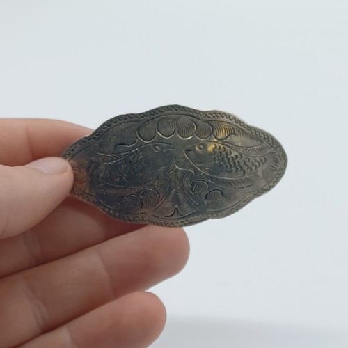 Vintage hand engraved silver - hand,