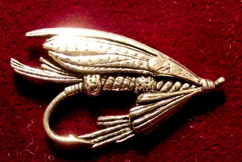 Pewter salmon fly fishing - salmon,