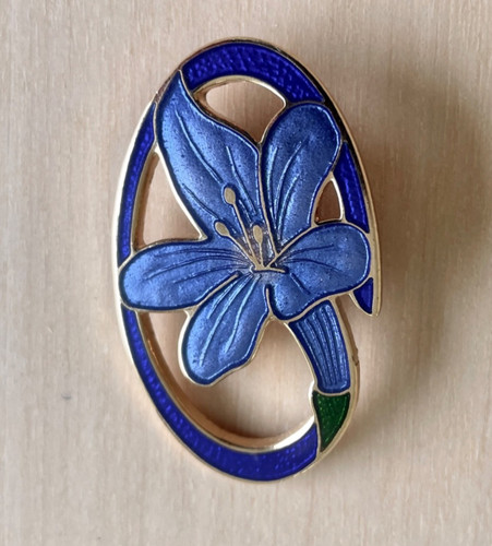 Vintage enamel cloisonne blue - vintage,