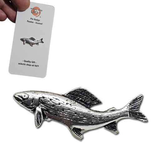 Grayling fish pin badge - grayling,