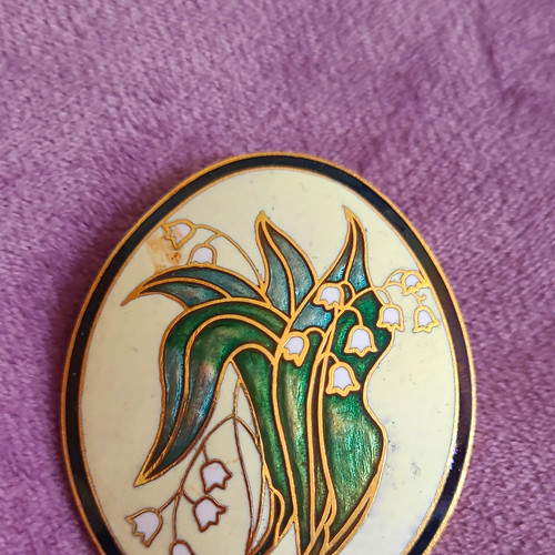 Vintage fish enamel lily - fish, of